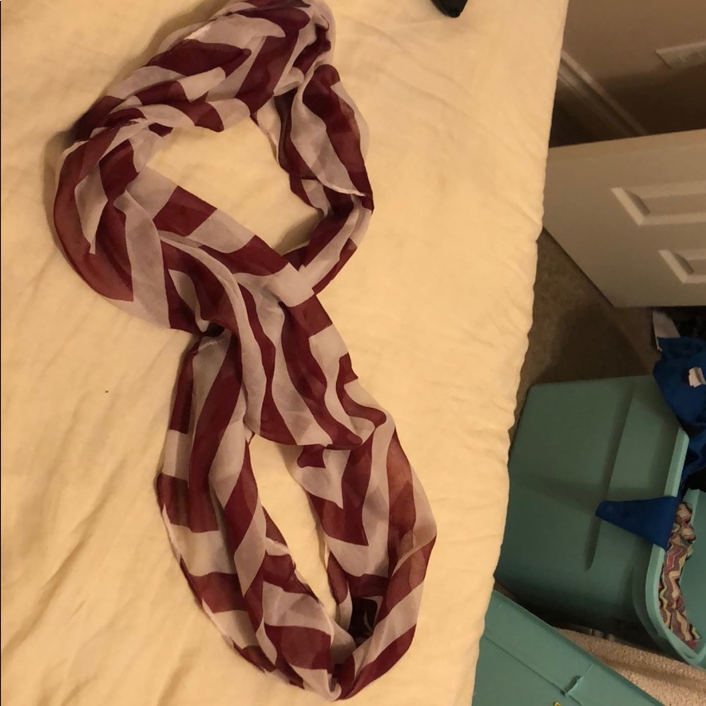 Maroon and White Infinity Scarf